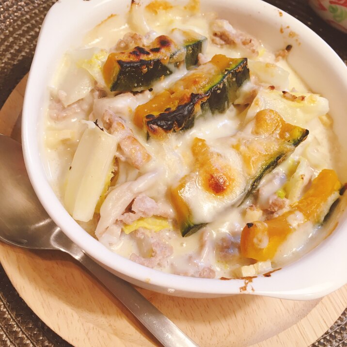 簡単!白菜とかぼちゃの味噌グラタン